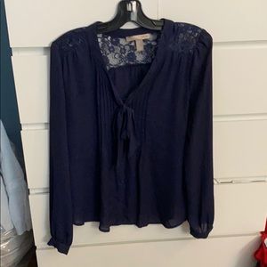 Contemporary navy blue blouse